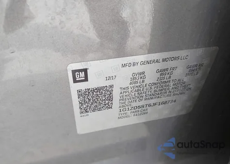 2018 Chevrolet Malibu Lt z USA, uszkodzony, nr VIN 1G1ZD5ST6JF168734